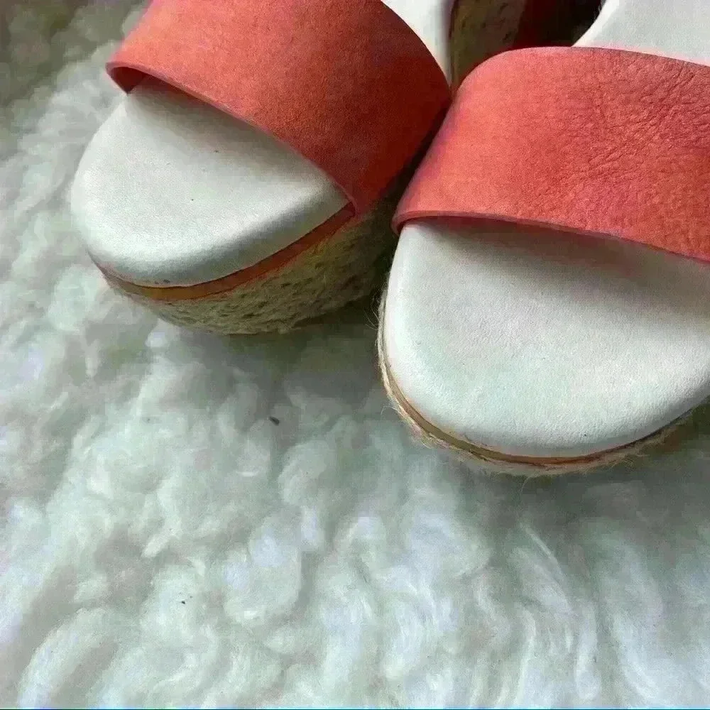 Cole Haan Orange Arden Nubuck Espadrille Wedge